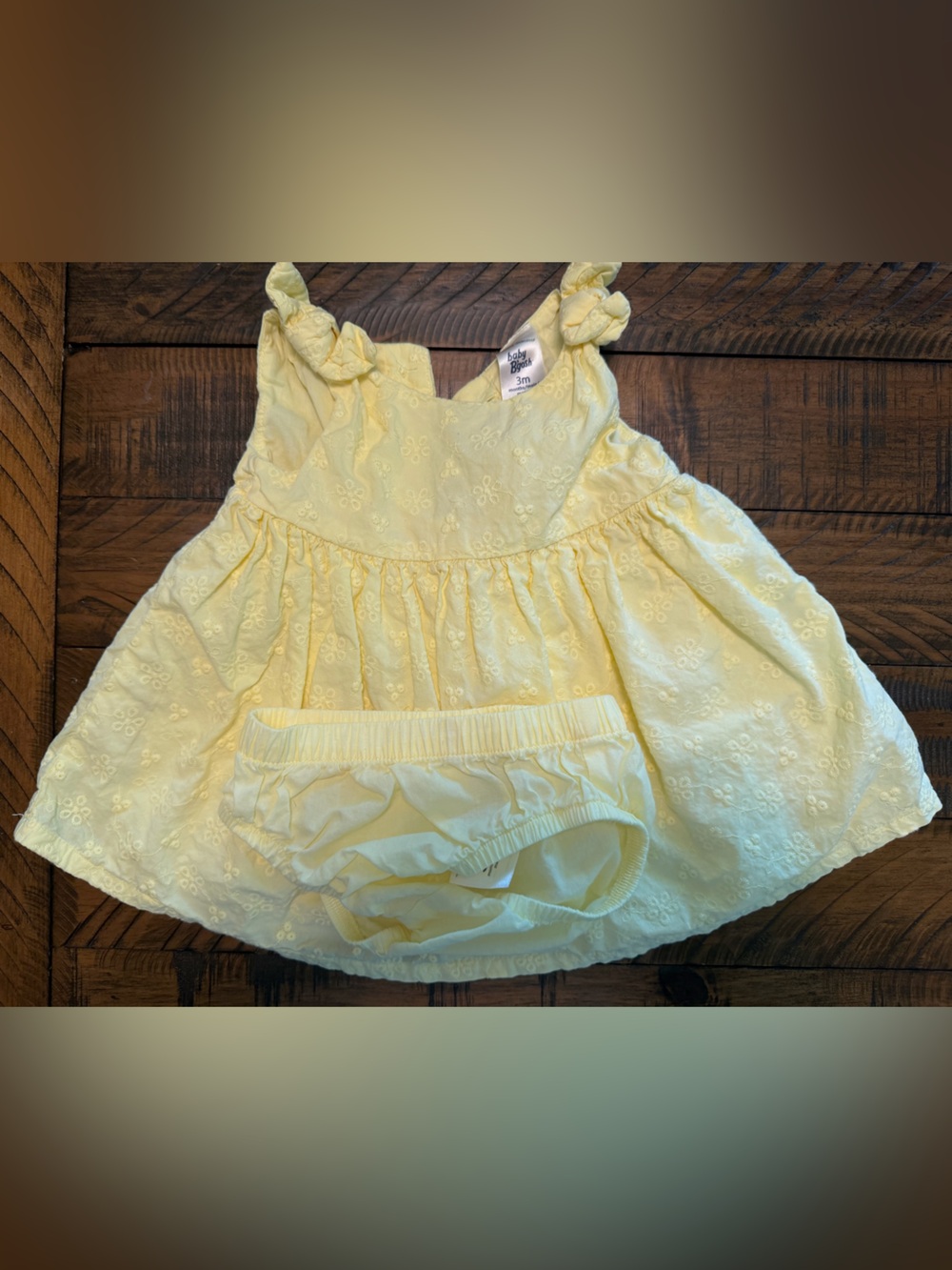 Baby Yellow Eyelet Sundress with Bloomers - Unbranded